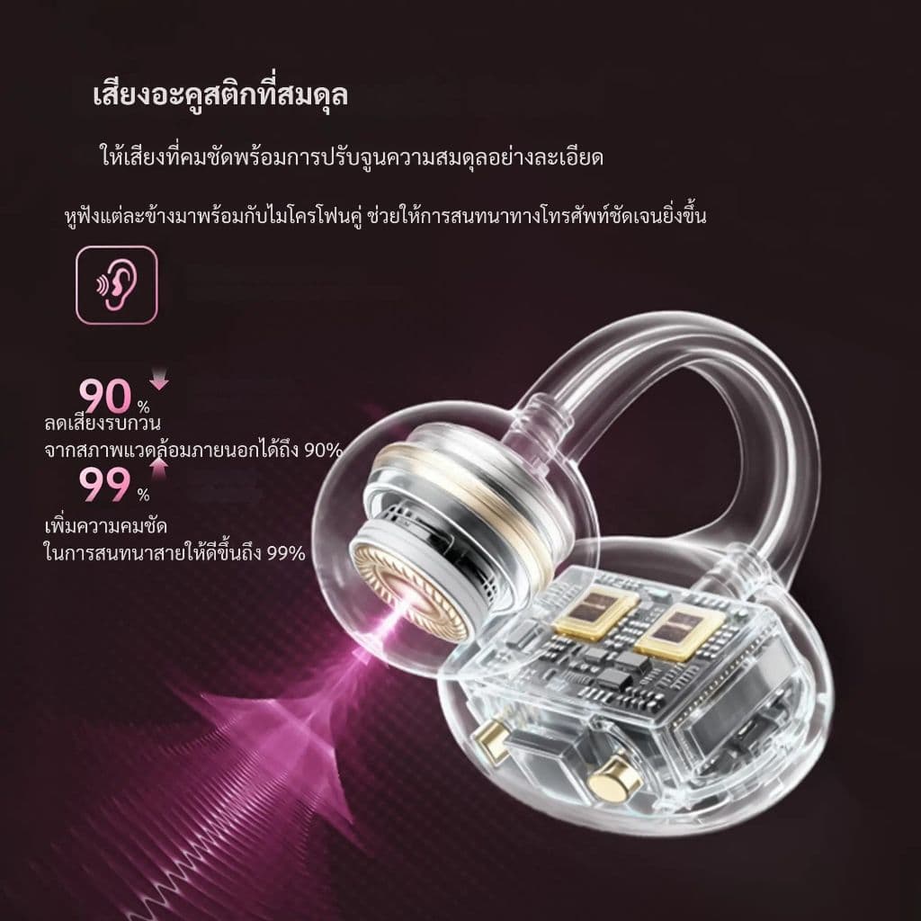 KiiP DTH27 Mirror Clip-Ear TWS หูฟังไร้สายดีไซน์ตลับกระจก รูปที่ 6