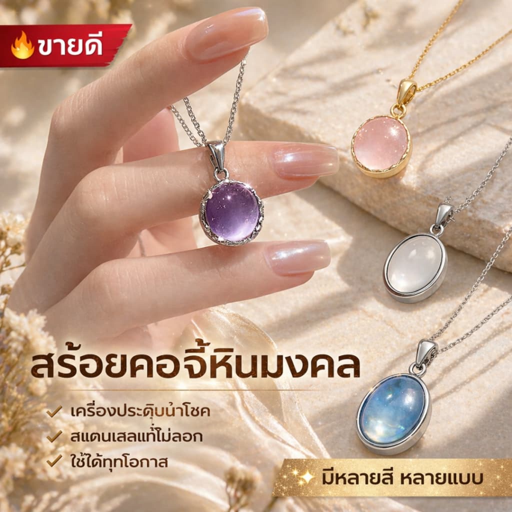 สร้อยคอจี้หิน มินิมอล สร้อยคอโซ่จี้หัวใจสไตล์เกาหลีสําหรับผู้หญิง ของขวัญสำหรับเด็กผู้หญิง รูปที่ 1
