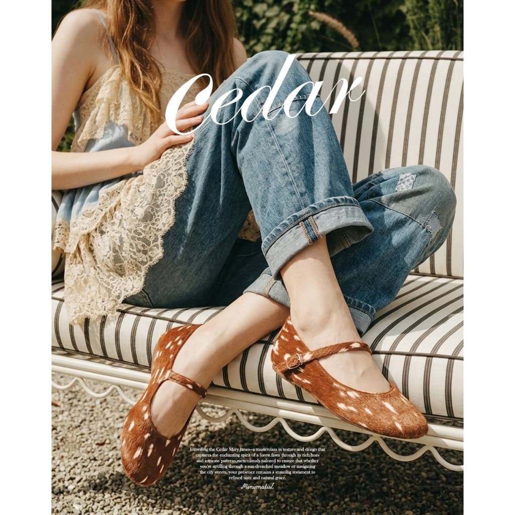 𝐌𝐈𝐍𝐈𝐌𝐀𝐋𝐈𝐒𝐓 รองเท้าแมรี่เจนหนังแกะ รุ่น Cedar นุ่ม ใส่สบาย ดีไซน์ไม่ซ้ำใคร รูปที่ 3