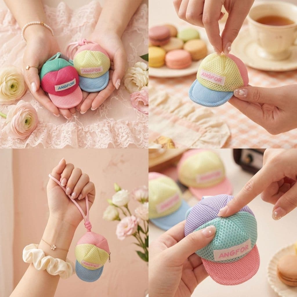 ไอเดียของขวัญ! กระเป๋าหมวกจิ๋ว Angfor งานละเอียด สีพาสเทลน่ารักมาก เหมาะเป็นพวงกุญแจสุดพรีเมียม รูปที่ 3