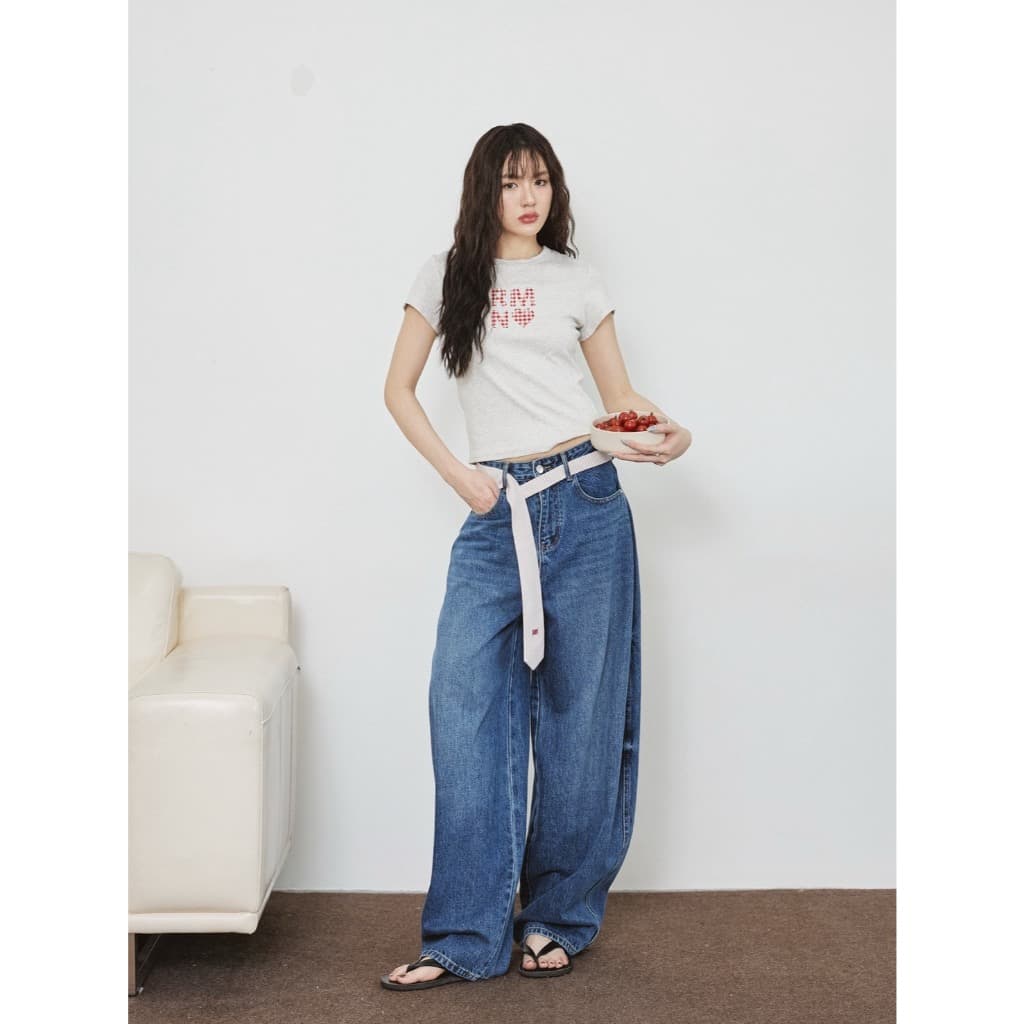 Roomry.n - Cherry Heart tee crop เสื้อยืดทรงครอป รูปที่ 5