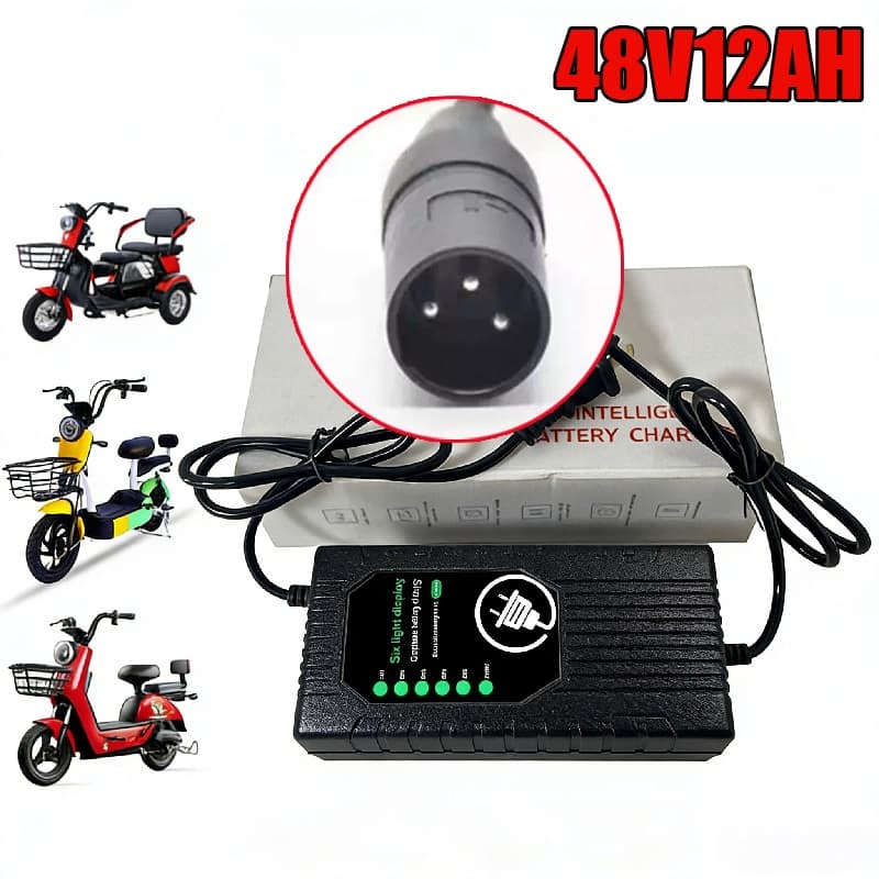 จักรยานไฟฟ้า Adapter สกู๊ตเตอร์ไฟฟ้าAdapter 48V36V24Vเครื่องชาร์จแบตเตอรี่ตะกั่วกรด เครื่องชาร์จสกู๊ตเตอร์ Adapter รูปที่ 4