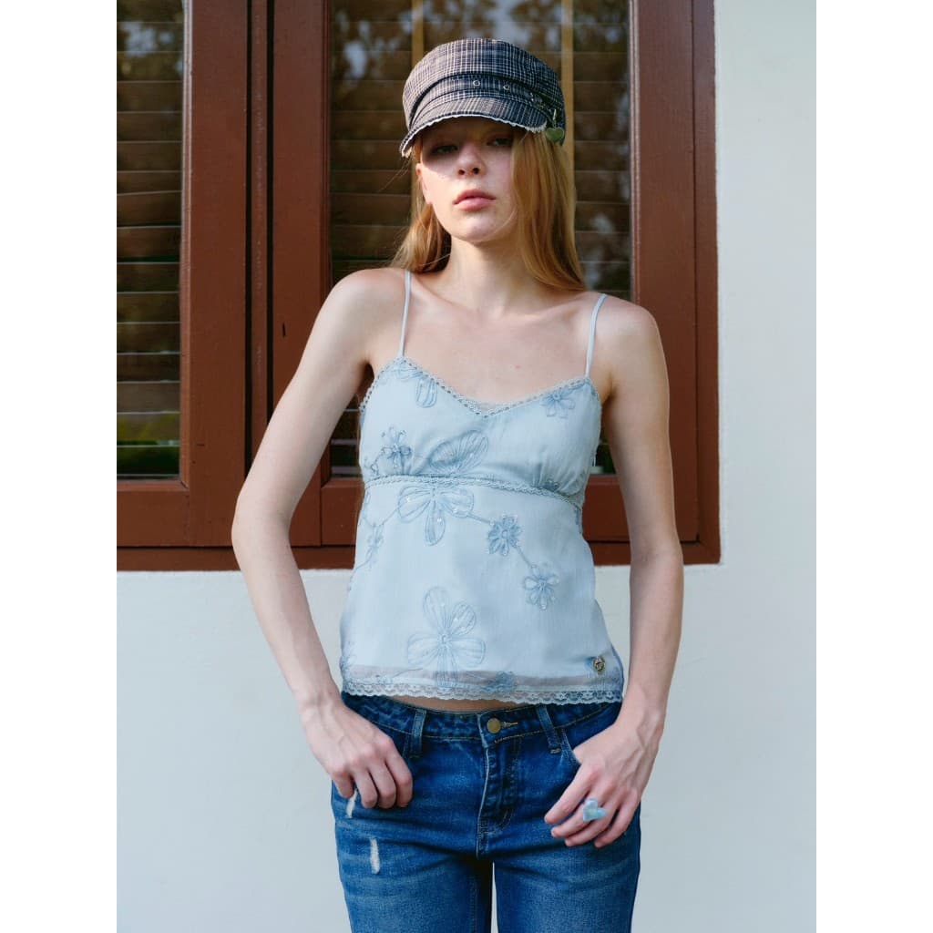 STYLIST x Brinkkty-Tank-Dewy/Tia-016/017 - เสื้อสายเดี่ยวเลเยอร์ตกแต่งลูกไม้ / ปักลูกปัด รูปที่ 2