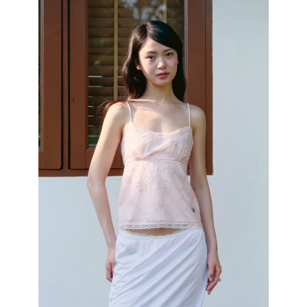 STYLIST x Brinkkty-Tank-Dewy/Tia-016/017 - เสื้อสายเดี่ยวเลเยอร์ตกแต่งลูกไม้ / ปักลูกปัด รูปที่ 5