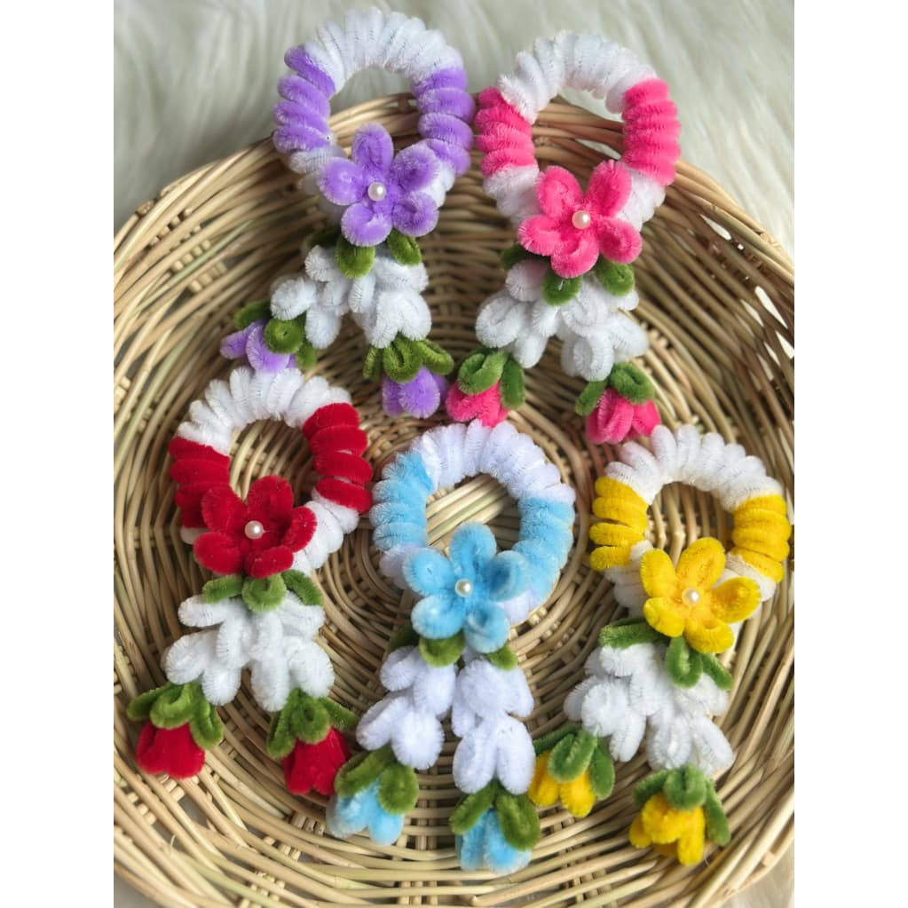 พร้อมส่ง❗️🇹🇭 พวงมาลัยจิ๋ว ลวดกำมะหยี่ ไหว้พระ🙏ไหว้ พ่อ-แม่ ไหว้ครู ของชำร่วย ที่ระลึก📮