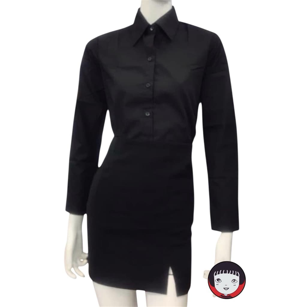 เสื้อเชิ้ตสีดำแขนยาวผู้หญิง/เข้ารูป Size :S-4XL รูปที่ 1