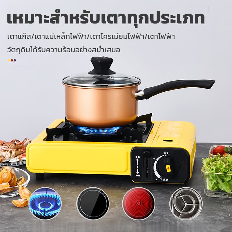 ชุดเครื่องครัวไม่ติดกระทะ 3ชิ้น สีทองแดง มีกระทะ หม้อซุป หม้อนม ใช้ได้กับทุกเตา ครัวเรือนต้องมี รูปที่ 5