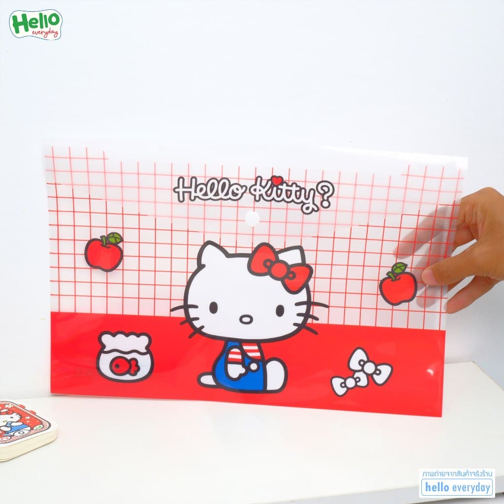 hello kitty แฟ้มเอกสาร แบบกระดุม มี2สี น้ำเงินและแดง สามารถใส่ A4 ได้ - ลิขสิทธิ์แท้ รูปที่ 9