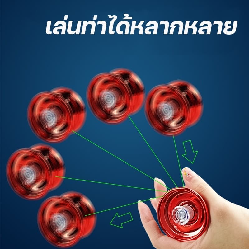 Yoyo โยโย่อลูมิเนียม เกรดพรีเมี่ยม ฟรีได้ พร้อมแหวนใส่นิ้ว เกรดพรีเมี่ยม ของเล่นเด็ก ของสะสม ยุค90 ลูกดิ่ง รูปที่ 6