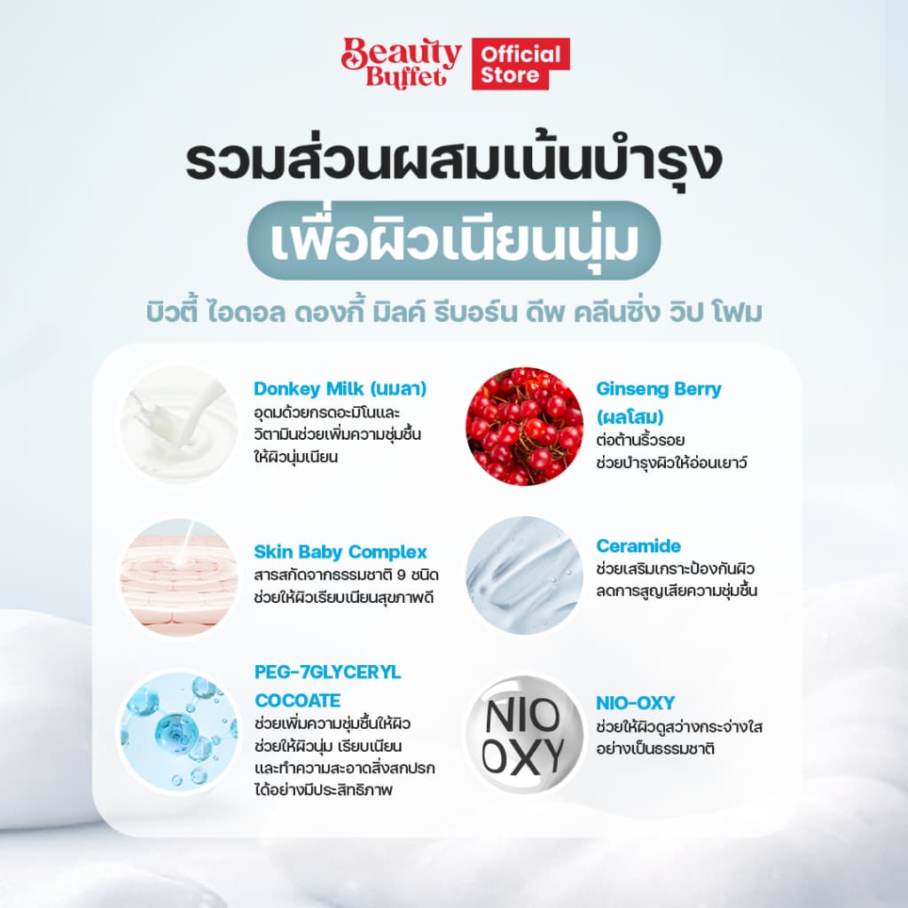 Beauty Buffet Beauty Idol Donkey Milk Reborn Deep Cleansing Whip Foam รูปที่ 4