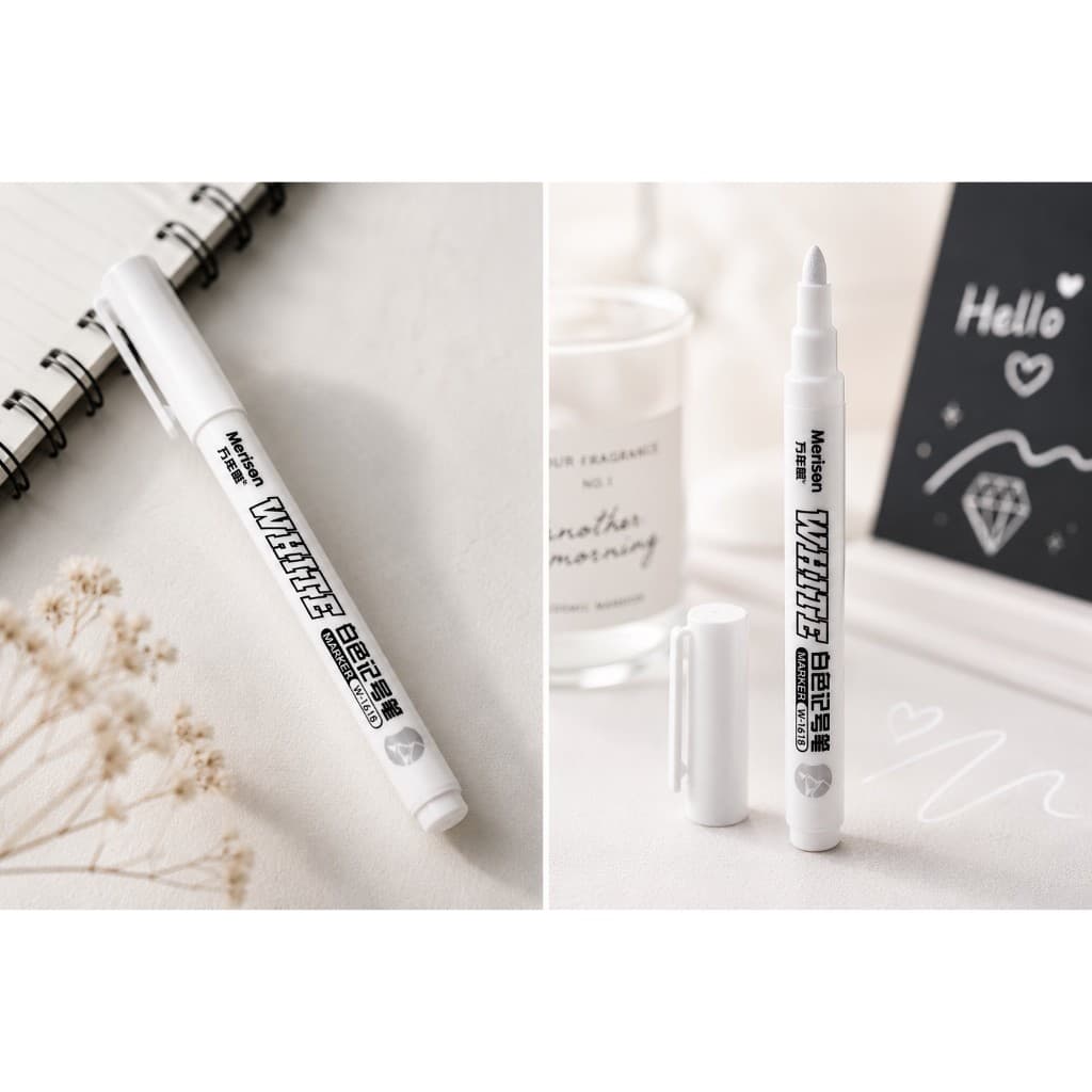 ปากกาเขียนสีขาว Paint Marker ปิดเลขระบายสีตามตัวเลข ปากกาเพ้นท์สีขาว แห้งไวกันน้ำ สำหรับงานอาร์ต รูปที่ 5