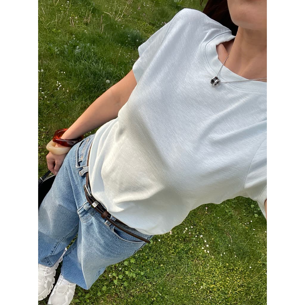 Blair round neck top Basicselected เสื้อยืดคอกลม เนื้อผ้า premium cotton รูปที่ 5