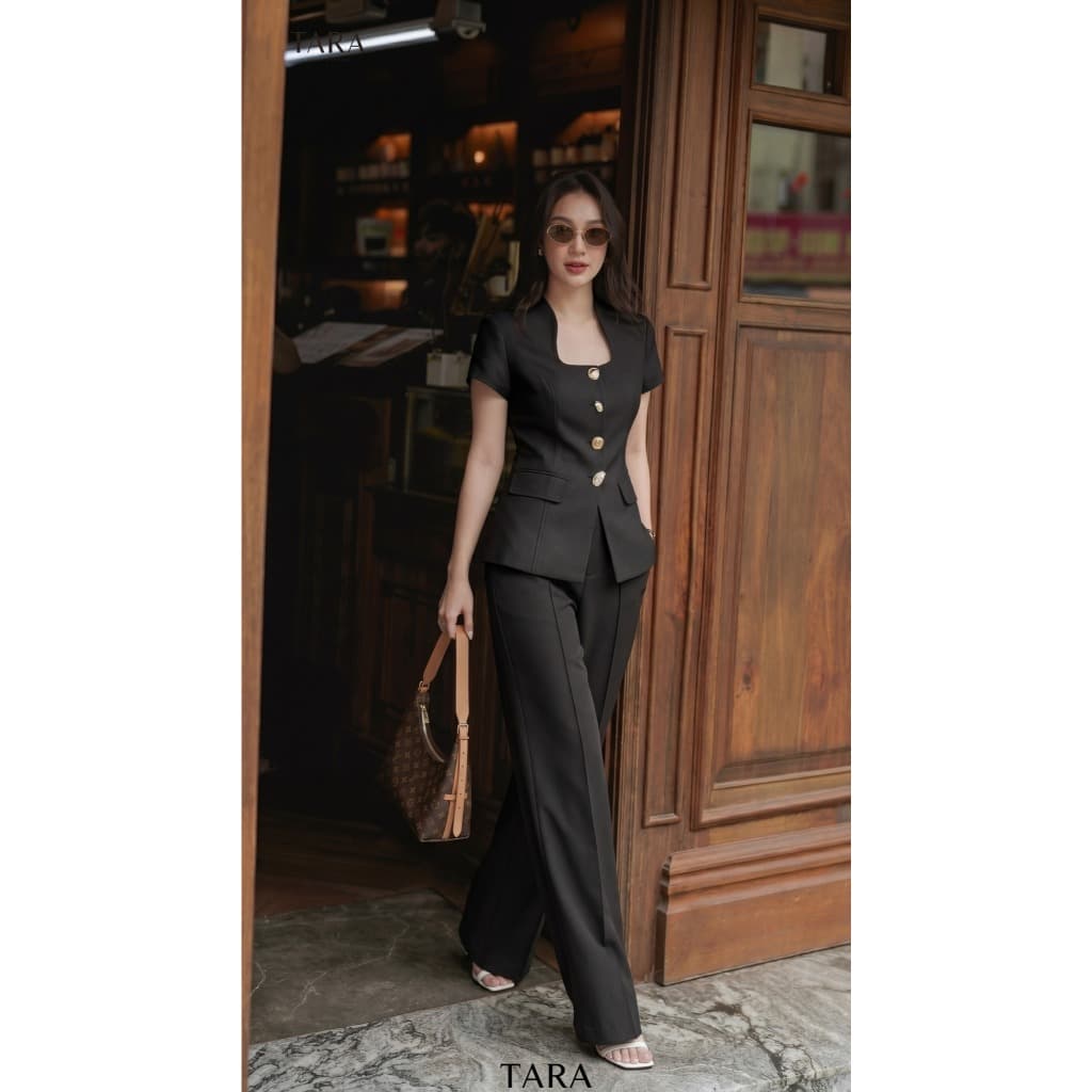 Tarastore ชุดเซ็ตสีขาว ใส่แล้วดู ลุคผู้ดี #H564 รูปที่ 4