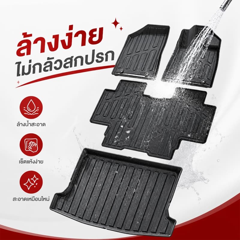 พรมปูพื้นรถยนต์ GEELY EX2 2025-ปัจจุบ TPE/XPE 3D ทนต่อการสึกหรอ เป็นมิตรกับสิ่งแวดล้อมไม่มีกลิ่นและทําความสะอาด การทำให้ รูปที่ 4