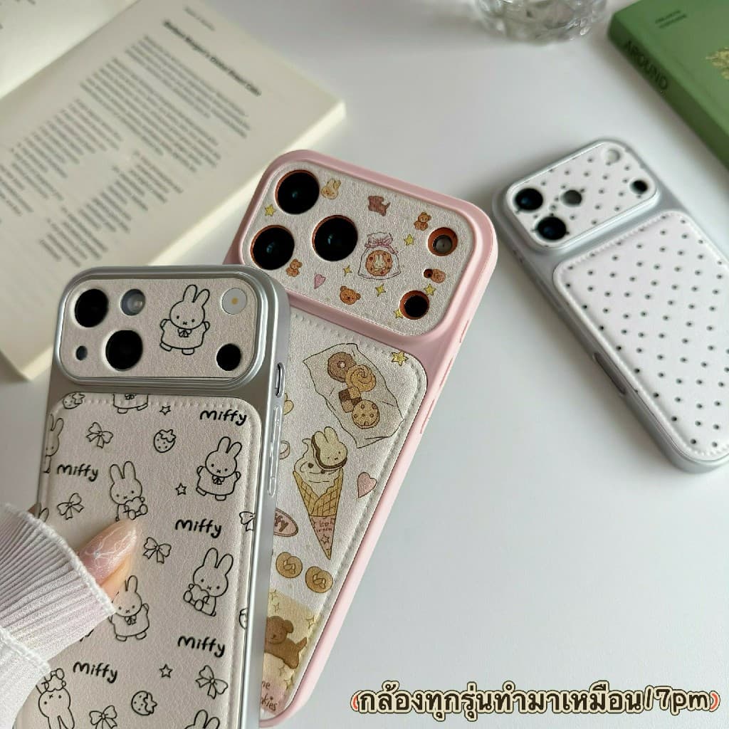 เคสหนังสกรีนลายการ์ตูนกันกล้องสำหรับไอโฟน17 pro max 16/pro/max 15/pro/max 14/pro/max 13 11 17promax 16promax 16plus i17 รูปที่ 6
