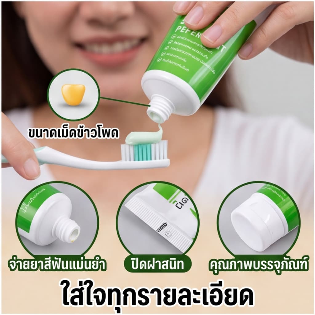 D.Dent ยาสีฟัน ดี.เด้นท์ สมุนไพรแท้100% ชนิด 5in1 Peppermint ลมหายใจหอม สดชื่น ลดกลิ่นปาก ฟันขาวสะอาด รูปที่ 2
