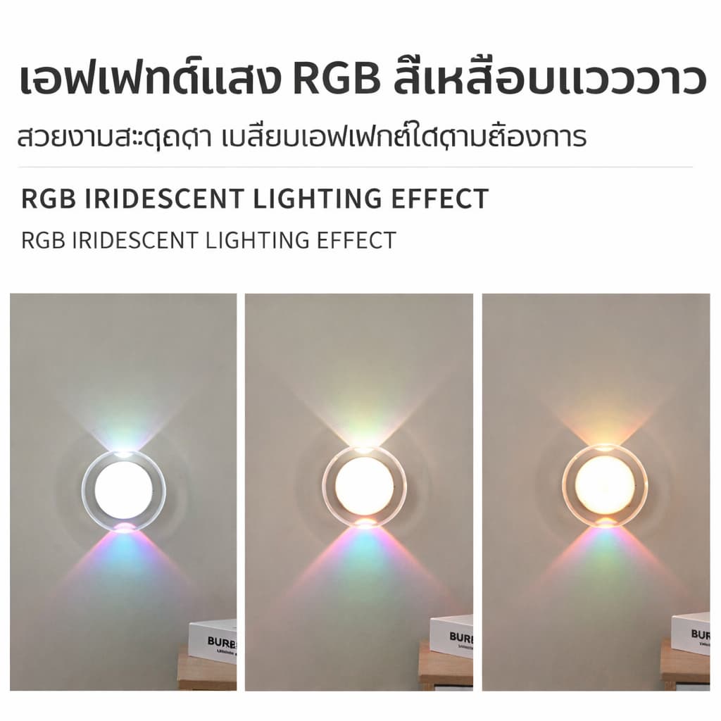 รับประกัน ไฟกลางคืนเซนเซอร์อัจฉริยะ LED ไฟติดผนังเซนเซอร์ ชาร์จUSB สปอตไลท์ เอฟเฟกต์แสงภูเขา 2in1 ไฟสร้างบรรยากาศ รูปที่ 2