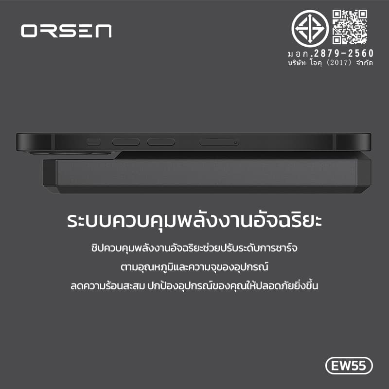 Orsen by Eloop EW55 PowerBank ชาร์จแบบแม่เหล็ก 20000mAh PD20W QC3.0 MagCharge แบตสำรอง ไร้สาย รูปที่ 5
