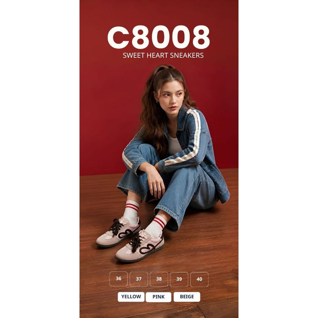 รองเท้าผ้าใบผู้หญิง Retro Sneakers สไตล์เกาหลี พื้นนุ่ม ใส่สบาย กันลื่น รูปที่ 8