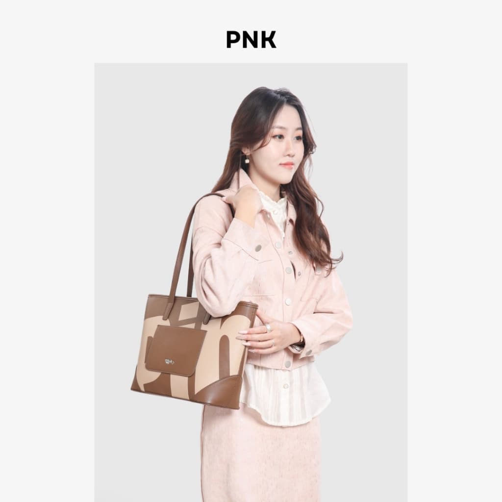 PNK Wendy Tote Bag กระเป๋าสะพายข้าง ขึ้นไหล่ได้ ใบใหญ่ จุของได้เยอะ รูปที่ 8