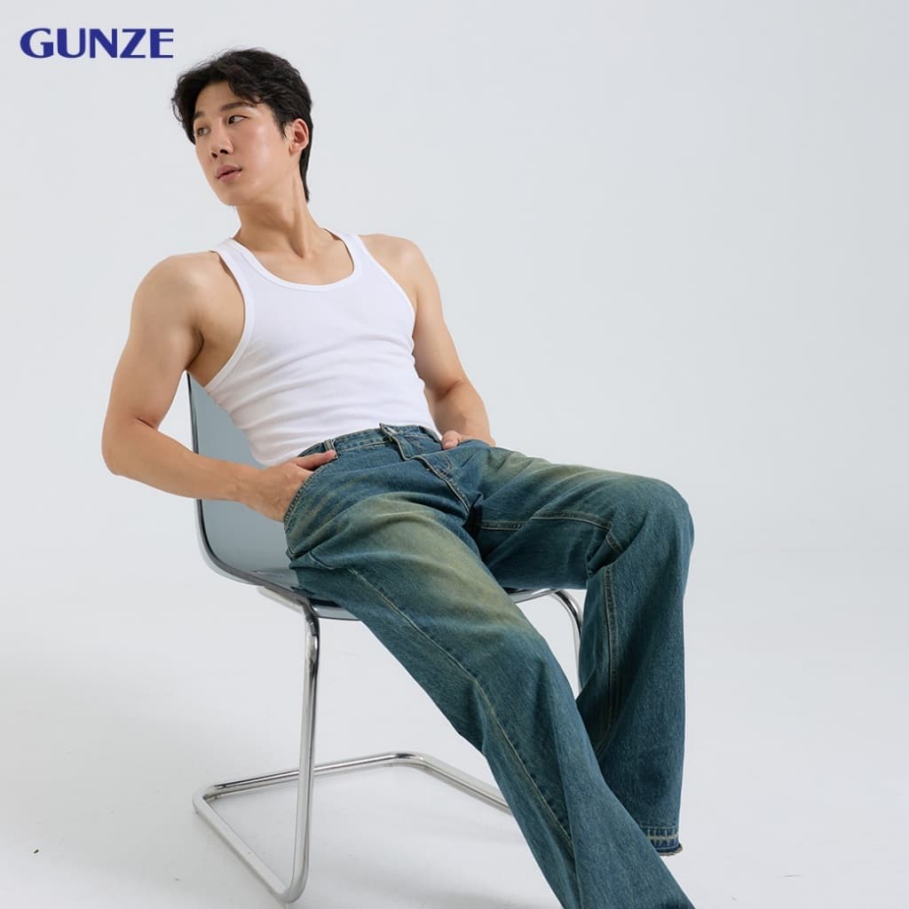 GUNZE กุนเซ่ เสื้อกล้ามผู้ชาย คอกลม สีขาว รหัส GS1621 รูปที่ 2