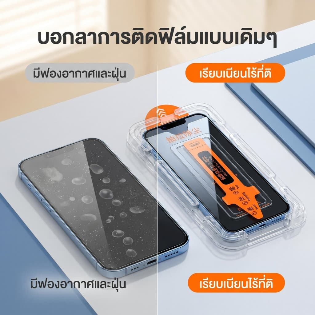 17 16 15 14 13 12 11 Pro Max Plus Air 9H เต็มจอ HD ใส กันรอย กันกระแทก ติดง่าย รูปที่ 3