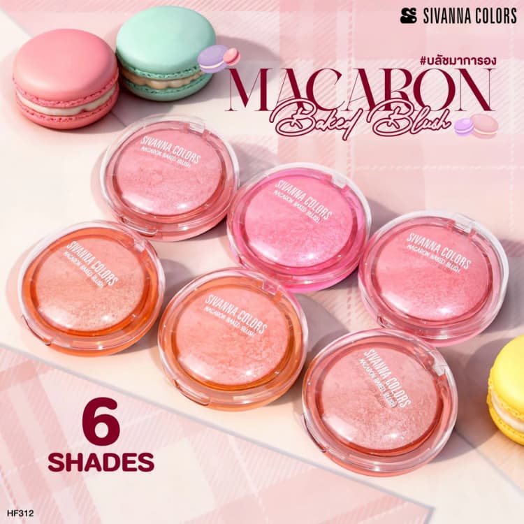SIVANNA COLORS Macaron Baked Blush 8.5g บลัชมาการอง ซีเวนน่า รูปที่ 3