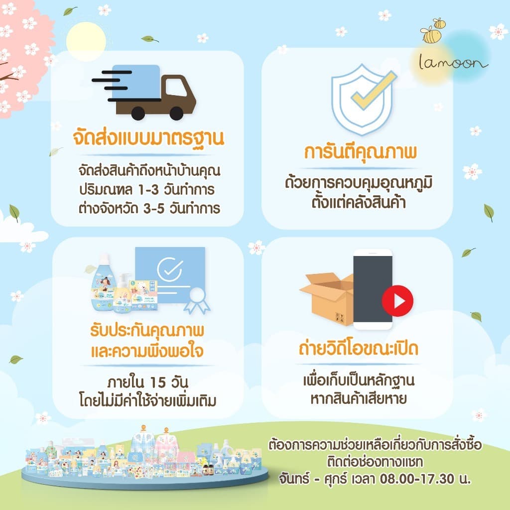 Lamoon แป้งเด็ก ออร์แกนิค เบบี้ พาวเดอร์ 50 กรัม 1 ชิ้น / 2 ชิ้น แป้งเด็กละมุน รูปที่ 7
