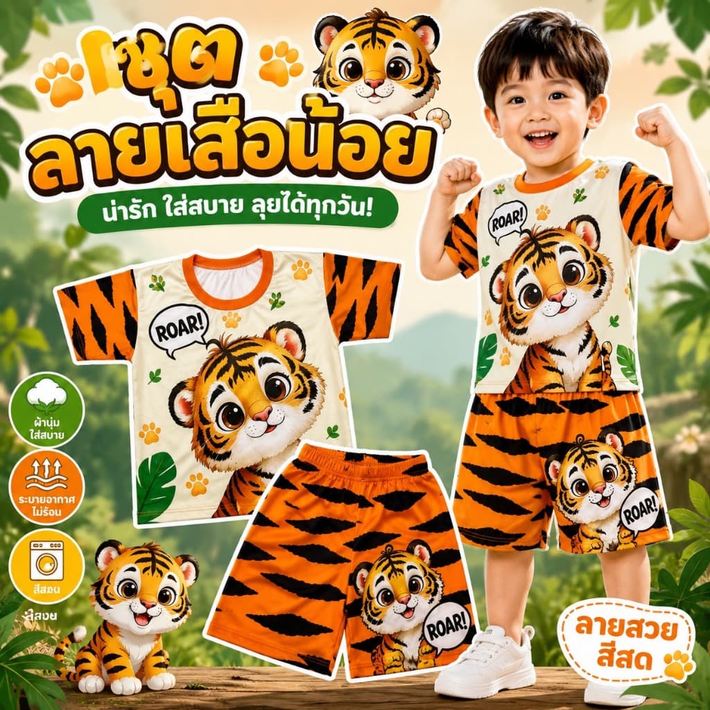 ชุดเซ็ทเด็กลายถุงขนมหน้าหลัง แขนสั้น- ขาสั้น ผ้าไมโครพรี่เมี่ยม ใส่สบายระบายอากาศได้ดี พร้อมจัดส่ง รูปที่ 6