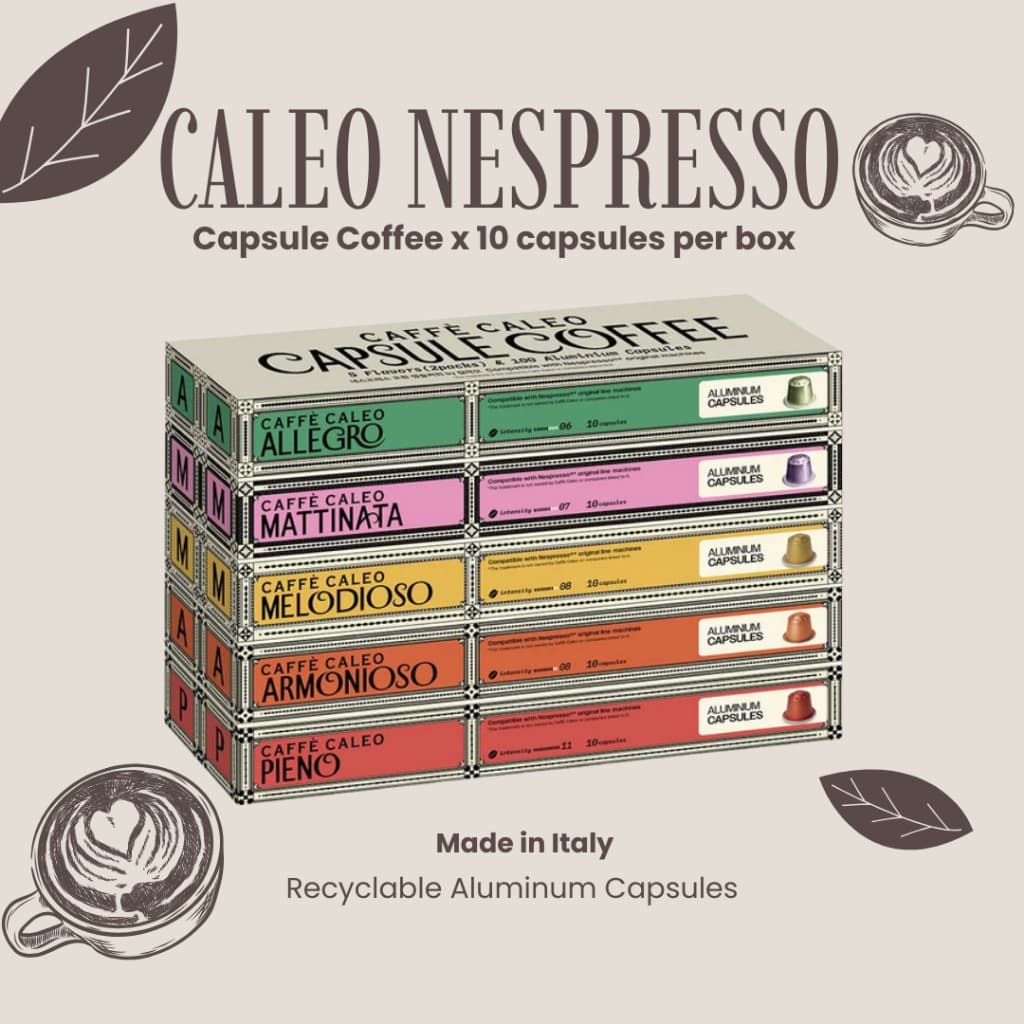 ยกแพ็ค 50/100 แคปซูล CAFFÈ CALEO Nespresso Capsules กาแฟแคปซูลอิตาลีแท้ Aluminum Capsules รูปที่ 1