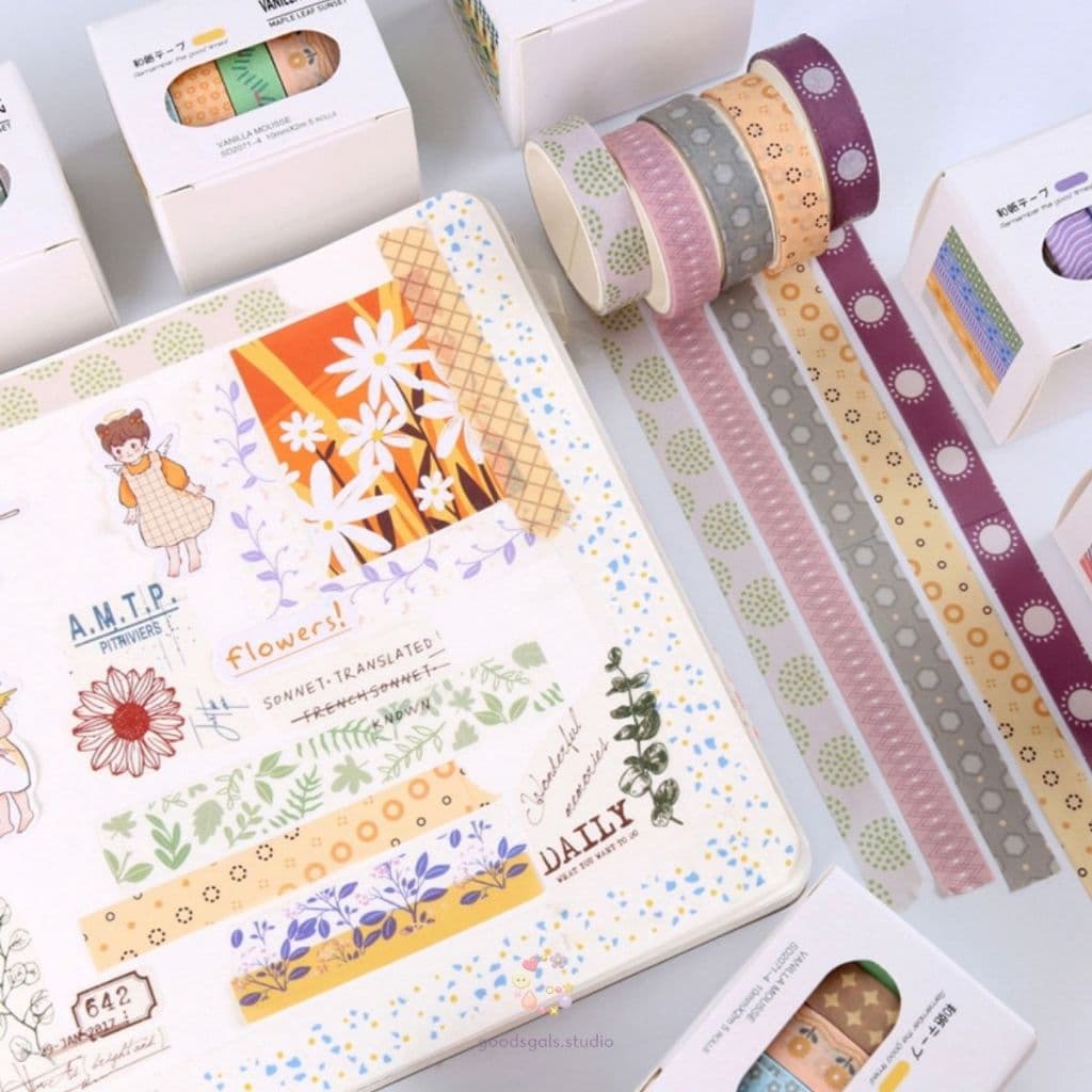 ชุดเทปวาชิพาสเทลมินิมอล | Pastel Masking Tape Collection เทปตกแต่งสมุด Journal งานคราฟต์ By GoodsGals.Studio รูปที่ 5