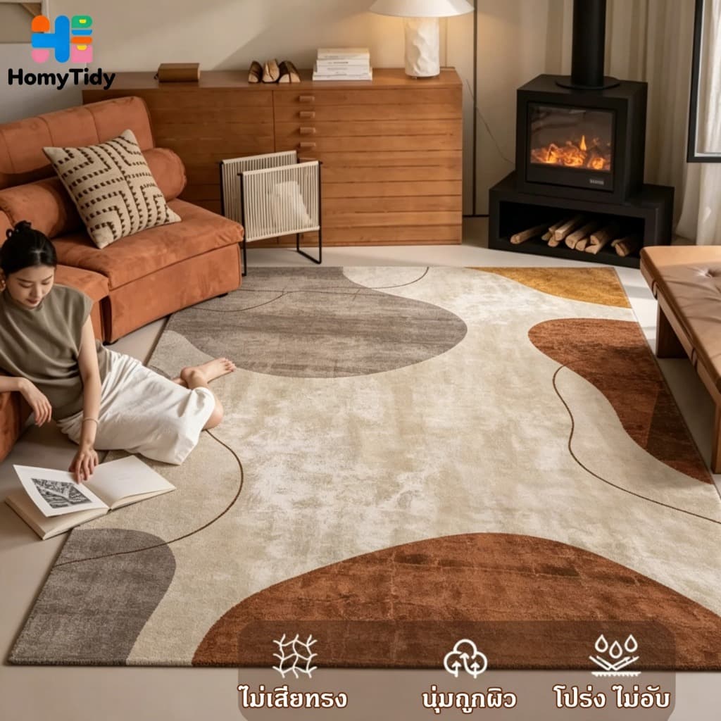 พรมปูพื้นใหญ่สำหรับห้องนอน200*300cm3Dcarpetพรมนอร์ดิกผ้านุ่มกันลื่นสำหรับห้องนั่งเล่น/แต่งบ้านสวย รูปที่ 6