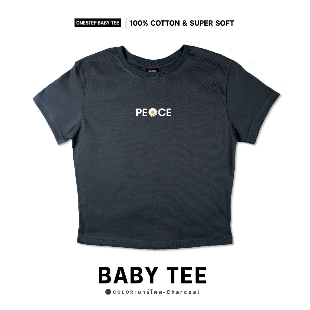 ONESTEP BABY TEE l เนื้อผ้านุ่ม Super Soft ผลิตจาก cotton แท้ 100% หนานุ่ม อย่างดี ใส่สบาย ไม่ร้อน ลาย PEACE 299 - Women รูปที่ 3