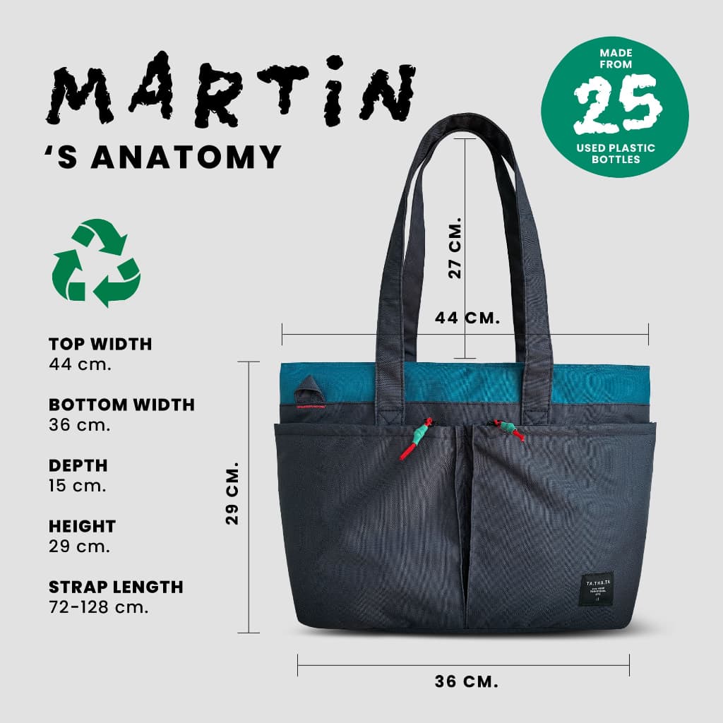 Martin relife bag กระเป๋าผ้ารีไซเคิลรุ่นมาร์ติน / 15" laptop bag / shoulder bag / crossbody bag รูปที่ 4