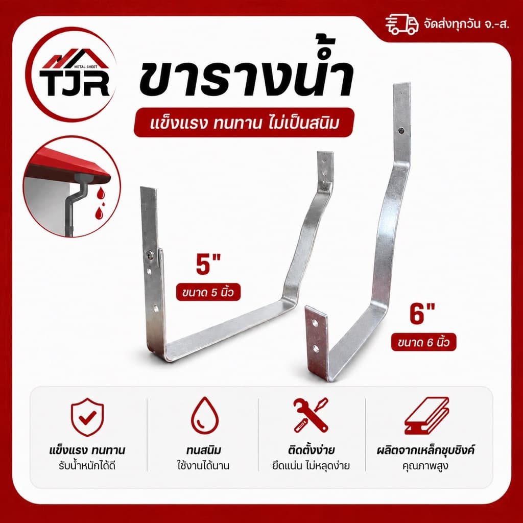 อุปกรณ์รางน้ำกรวยรางน้ำเมทัลชีท ข้อต่อรางน้ำฝน ขนาดมาตรฐาน3",4" รูปที่ 2