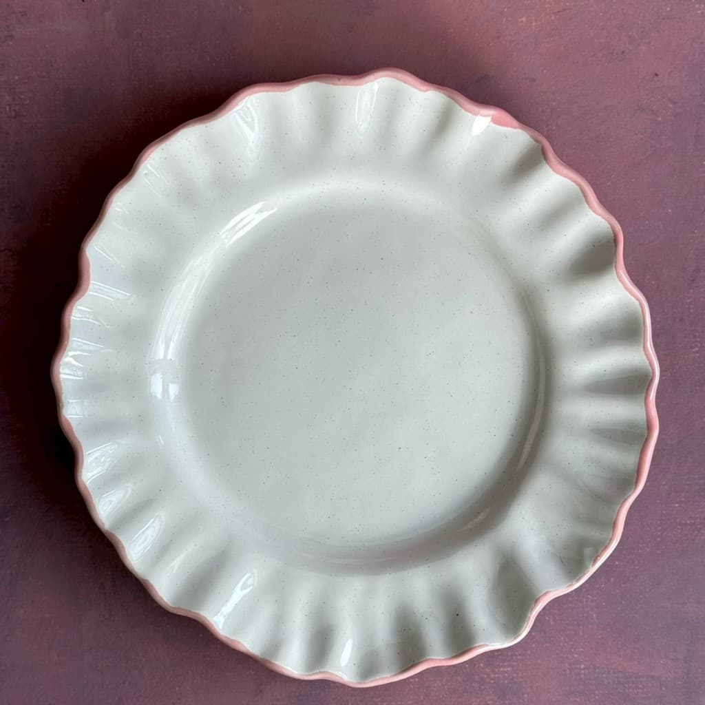 จานเซรามิค จานแบ่ง จานขอบหยัก ขนาด 8.25 นิ้ว Side Plate Ceramic *อ่านคำอธิบายก่อนสั่งซื้อ* เข้าไมโครเวฟได้ - AT1CERAMIC รูปที่ 6