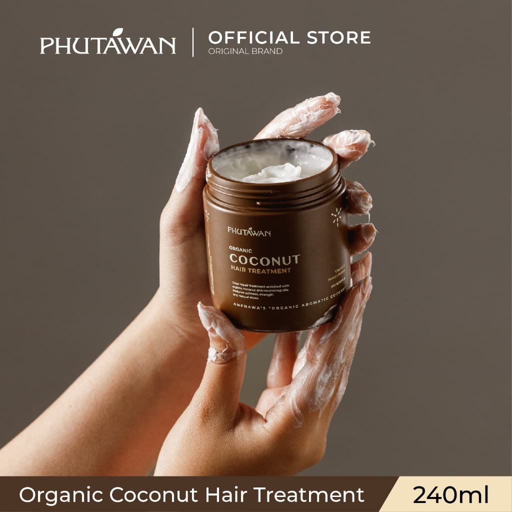 ภูตะวัน ออแกนิค โคโค่นัท แฮร์ ทรีทเม้นต์ Phutawan Organic Coconut Hair Treatment 240 g รูปที่ 2