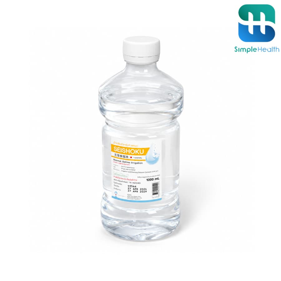 Simple health TH น้ำเกลือ SEISHOKU Normal Saline น้ำเกลือนอร์มัลซาไลน์ 0.9% สำหรับล้างแผล 1000มล. 150 มล. รูปที่ 1