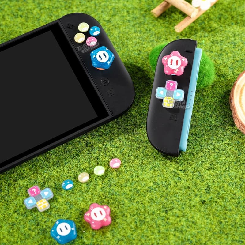ส่งทันทีปุ่มทิศทาง D-Pad + ABXY สำหรับ Nintendo Switch 2/Oled/V1/V2 ลาย Flower รูปที่ 3