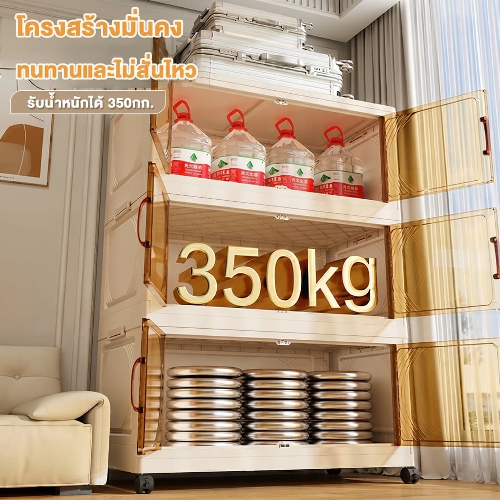 NeatBox ตู้เก็บของพับได้ 90cm ขนาดใหญ่ หนาพิเศษ มีล้อ รับน้ำหนัก 350kg กันน้ำ กันชื้น ตู้เก็บของอเนกประสงค์ รูปที่ 3