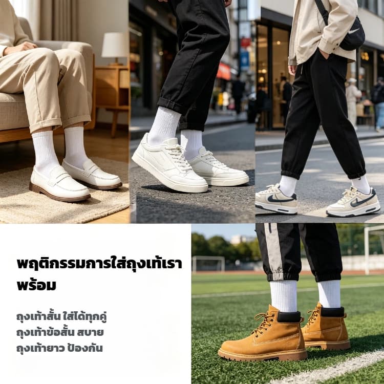 ถุงเท้าข้อสั้น ถุงเท้ากีฬา ระบายอากาศ ดูดซับเหงื่อ กันลื่น เหมาะกับเล่นกีฬา ผู้ชาย ผู้หญิง รูปที่ 9