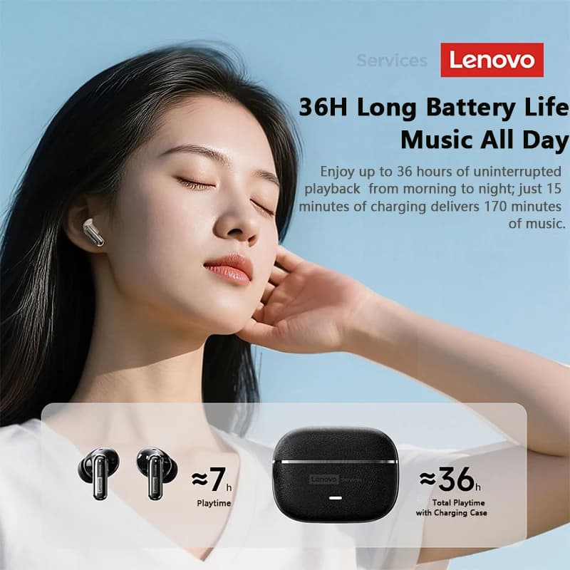 Lenovo LE208 หูฟังบลูทูธ หูฟังไร้สาย หูฟังเกมมิ่ง ไม่ดีเลย์ Latency ต่ำ เสียงดี เบสแน่น IPX5 กันน้ําคุณภาพเสียงไฮไฟ รูปที่ 7