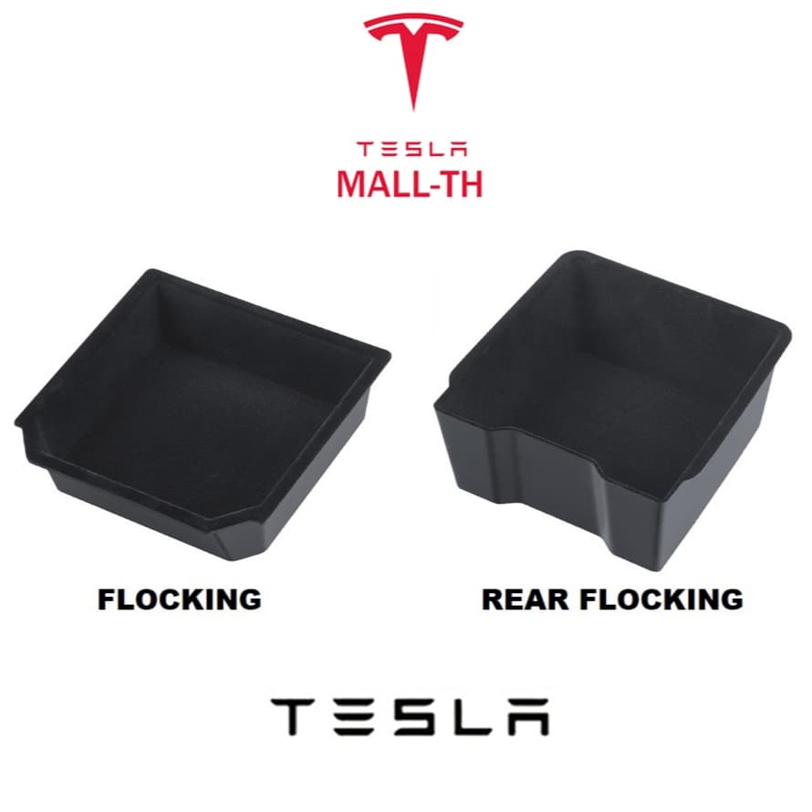 Tesla Model Y L/Model 3 /Model Y Storage Box Flocking กล่องจัดระเบียบ กล่องเก็บของ กล่องเก็บของ ช่องกลางรถ รูปที่ 1