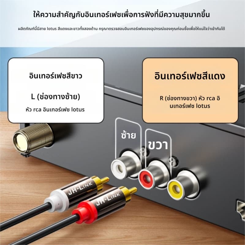สาย AUX 3.5mm to 2RCA สายสัญญาณเสียง สําหรับเครื่องขยายเสียง TV PC DVD เครื่องขยายเสียง รูปที่ 7