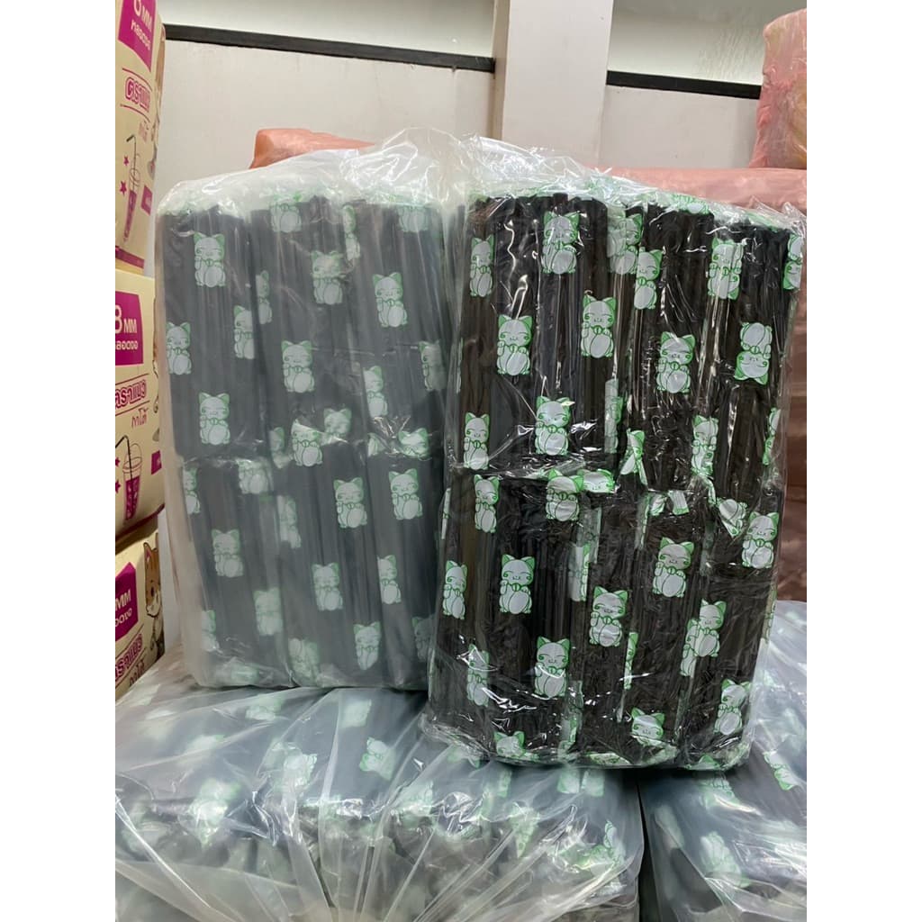 หลอดไข่มุก ไม่หุ้มฟิมล์ ยกมัด สีดำ 2.5kg มีประมาน 1500 เส้น รูปที่ 3