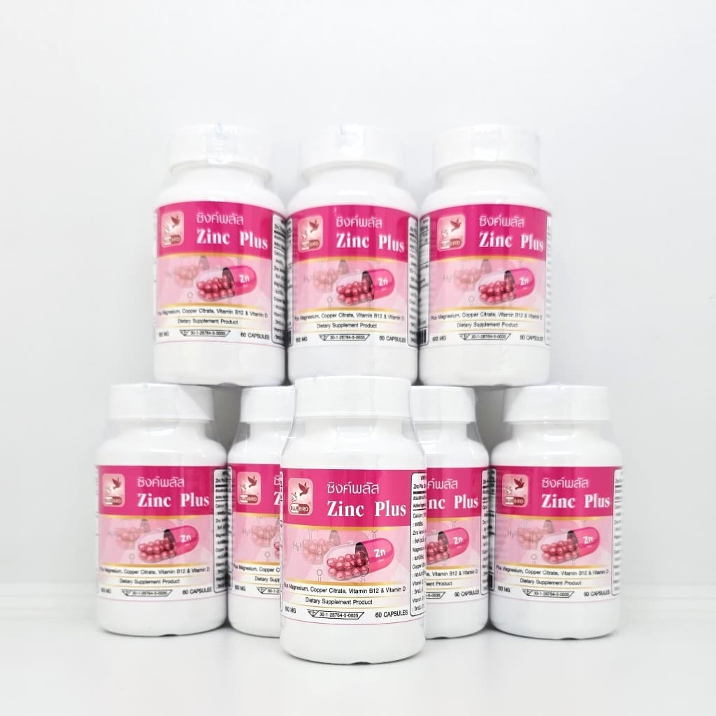 ซิงค์ พลัส Zinc Plus ตรา บลูเบิร์ด ขนาด 600 มิลลิกรัม 60 แคปซูล รูปที่ 8