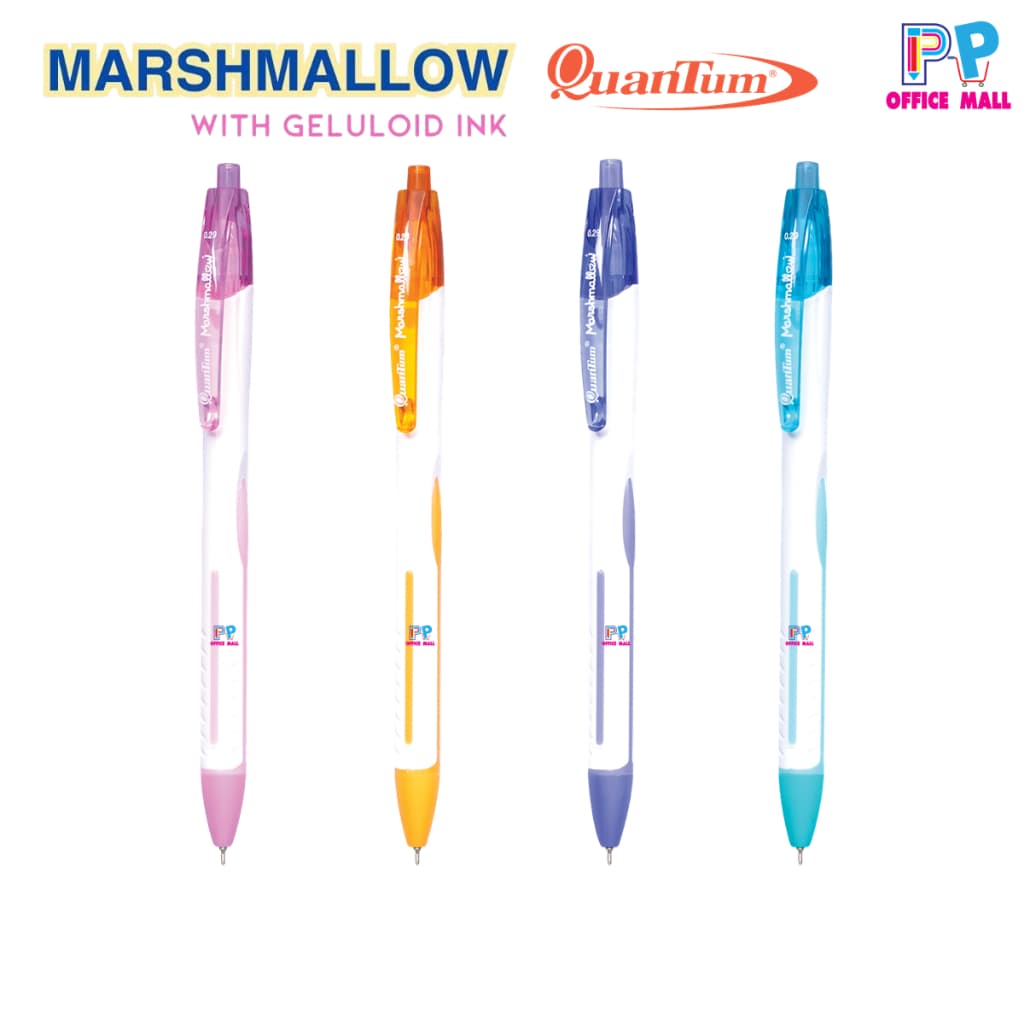 ปากกาควอนตั้ม Quantum รุ่น Marshmallow มาร์ชเมลโล่ ขนาด 0.29 มม. หมึกน้ำเงิน บรรจุ 12 ด้าม/กล่อง รูปที่ 2