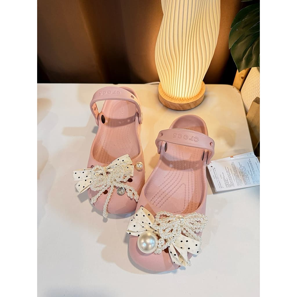 รองเท้าCrocs ทรงบัลเล่ต์ สีชมพู แท้เมคอินเวียดนาม ฟรีตัวติด!!! รูปที่ 2