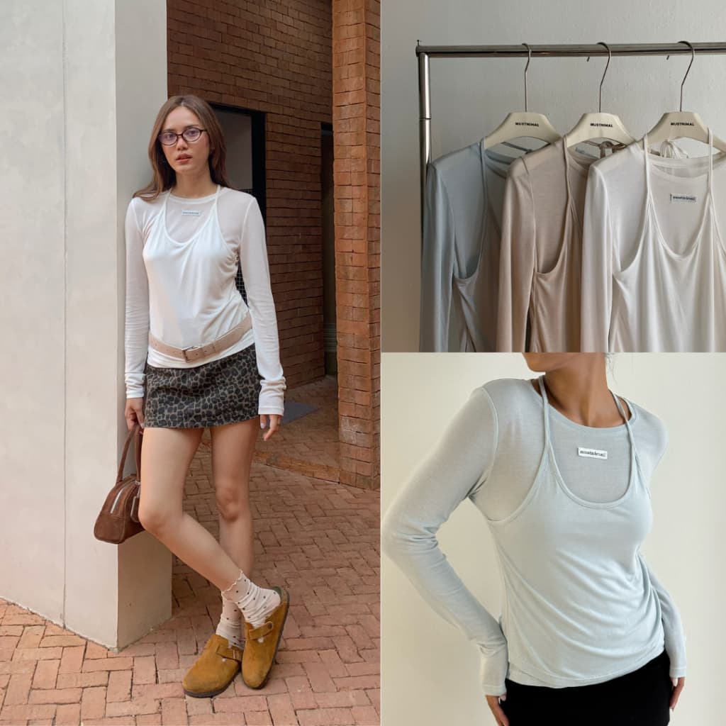 MUSTNIMAL | LAYERED LOVE เสื้อเลเยอร์ผ้าTencel100% รูปที่ 1