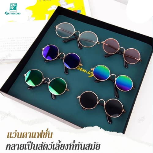 Pet Record แว่นตาสัตว์เลี้ยง แว่นแมว แว่นสุนัข กันลม กันฝุ่น ดีไซน์น่ารัก แถมฟรีสายคล้องแว่นกันลื่น รูปที่ 5